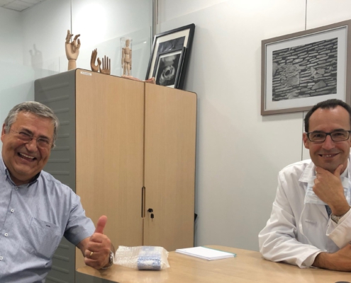 Dr. Llorenç Ausió pimer pacient de protesis de genoll personalitzada de Dr. Puig Verdié a l'Hospital Quirónsalud Barcelona 2